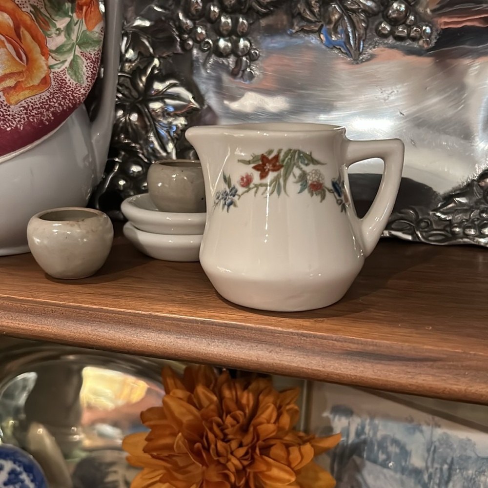 Floral Chunky White Ironstone Restaurant Ware Creamer